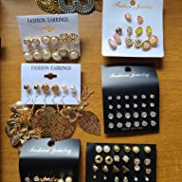 ❤️❤️ NEW 63 Pairs Assorted Multiple Stud Earrings for Women Simple Cute Flow❤️❤️ main image 11